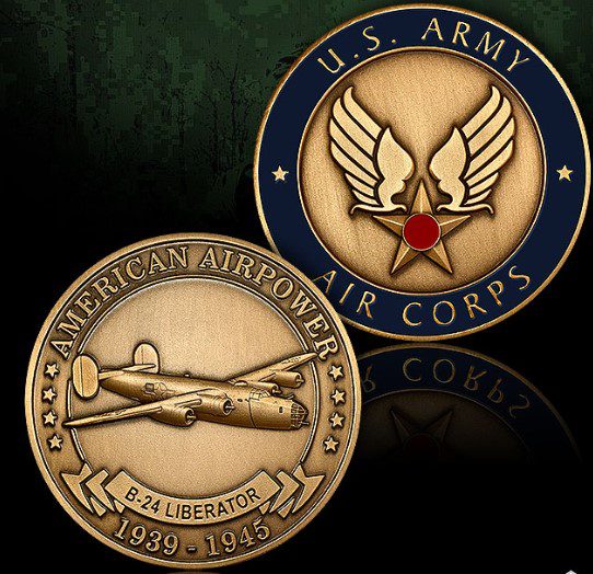 A logo of USAAF Challenge Coin